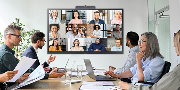 Sharp Collaboration display being used in an office
