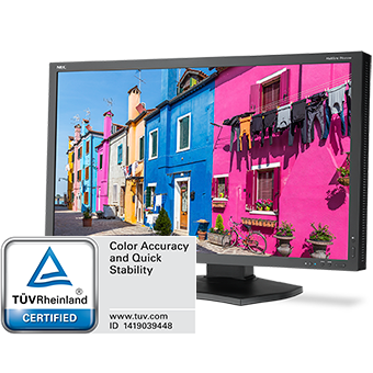 NEC MULTISYNC® PA322UHD-BK-2 DISPLAY RECEIVES  TÜV RHEINLAND CERTIFICATION FOR COLOR ACCURACY AND QUICK STABILITY  