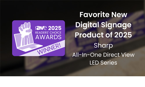 Sharp All-In-One Direct View LED Series Wins 2025 rAVe Readers' Choice Award